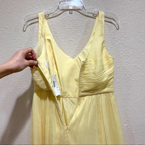 J.Crew 100% Silk Bridesmaid Yellow Midi Dress (NWT) - Picture 6 of 8